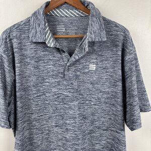 Three Sixty Six Men's Blue n Gray Performance Golf Polo Large Stretch